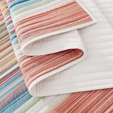 Oceanfront Resort Palm Beach Striped Quilt & Sham Set