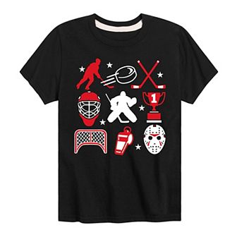 Boys 8-20 Hockey Icons Graphic Tee