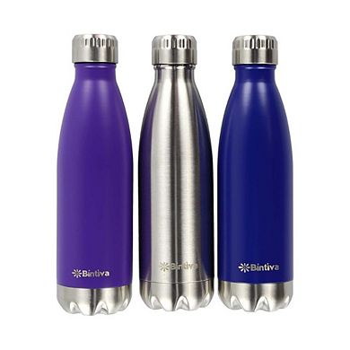 Bintiva Double Walled Vacuum Insulated 17oz Stainless Steel Water Bottle