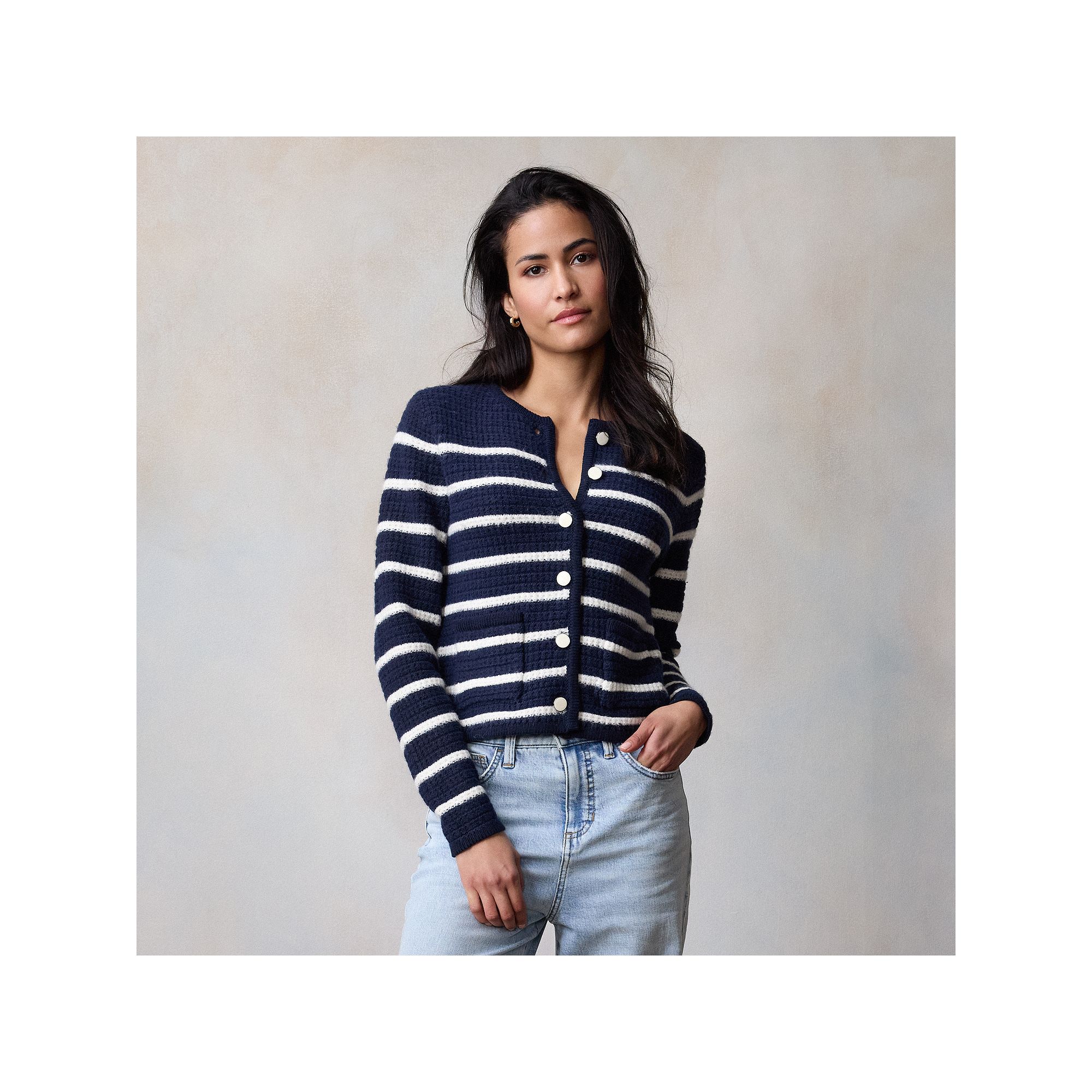 Womens LC Lauren Conrad Textured Stitch Crewneck Cardigan, Size: XS, Blue 
