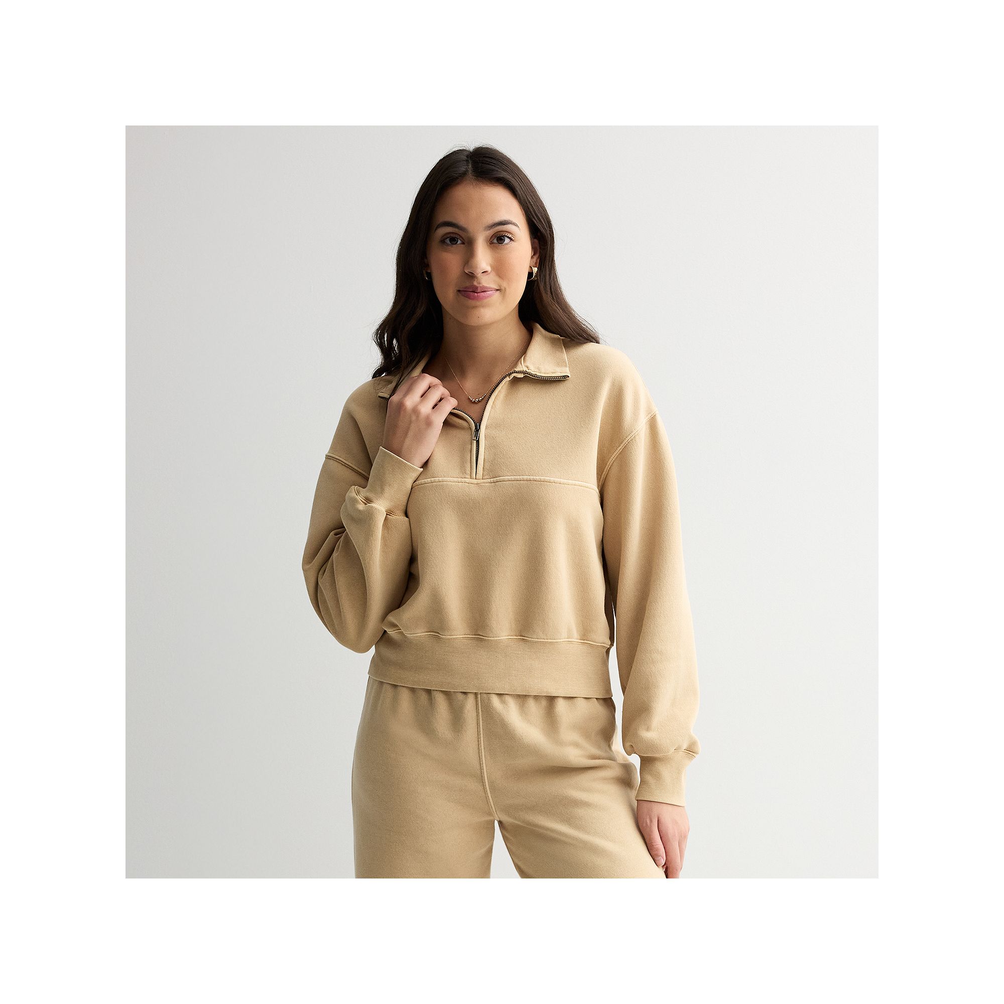Juniors SO® Fleece Quarter Zip Sweater, Girls, Size: Medium, Cedar Elm