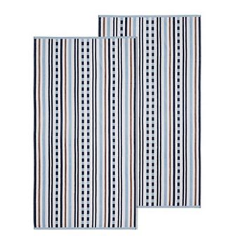 SUPERIOR 2-Pack Striped Textured Oversized Beach Towel