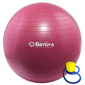 Bintiva Anti-burst Exercise Stability Yoga Ball For Fitness 55cm - Red