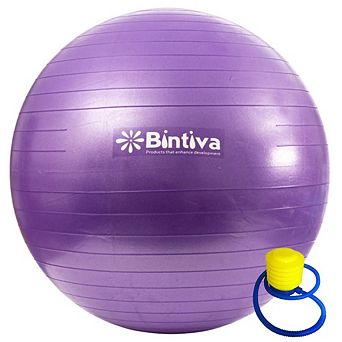 Bintiva Anti-burst Exercise Stability Yoga Ball For Fitness 45cm - Purple