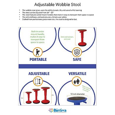 Bintiva Adjustable Wobble Stool