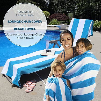 SUPERIOR Cabana Striped Towel or Chaise Lounge Chair Cover