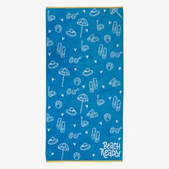 SUPERIOR Bahama Cotton Fuzzy Velour Terry Oversized Beach Towel
