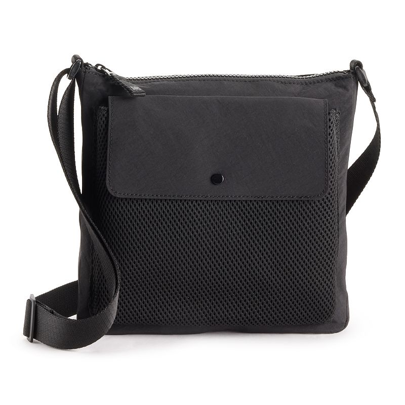 FLX Mesh Pocket Crossbody Bag, Black Ink
