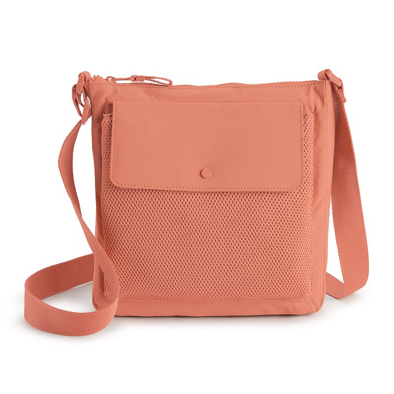 FLX Mesh Pocket Crossbody Bag, Pink Heirloom