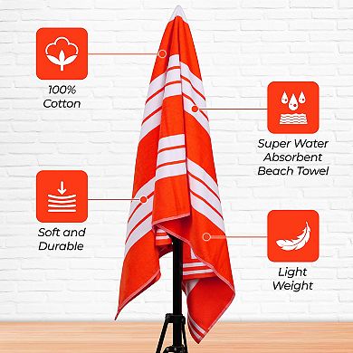 SUPERIOR Cabana Stripe Oversized Cotton Beach Towel