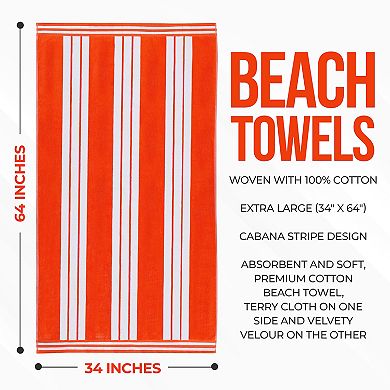 SUPERIOR Cabana Stripe Oversized Cotton Beach Towel