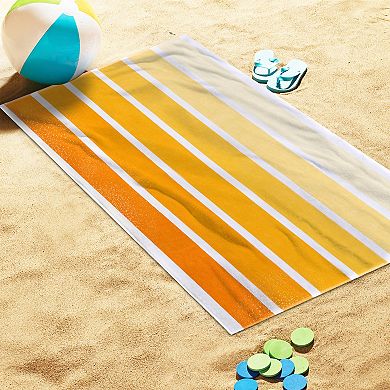 SUPERIOR Faded Stripes Cotton Velour Terry Oversized Beach Towel
