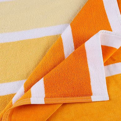 SUPERIOR Faded Stripes Cotton Velour Terry Oversized Beach Towel