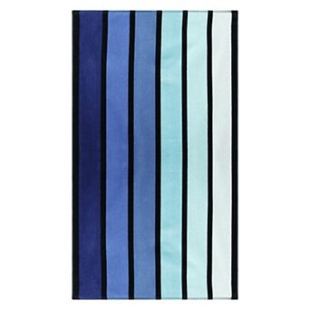 SUPERIOR Faded Stripes Cotton Velour Terry Oversized Beach Towel