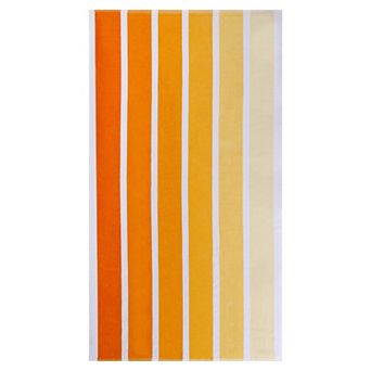 SUPERIOR Faded Stripes Cotton Velour Terry Oversized Beach Towel