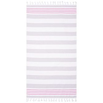 SUPERIOR Coastal Resort Stripe Fouta Beach Towel with Tassels