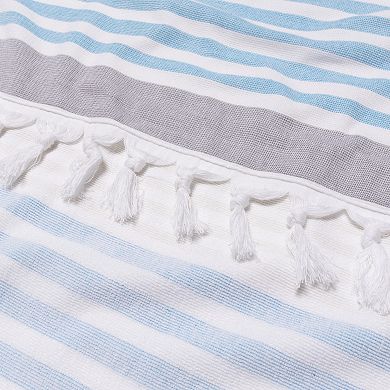 SUPERIOR Meera Stripe Fouta Beach Towel with Tassels