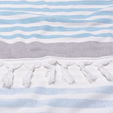 SUPERIOR Meera Stripe Fouta Beach Towel with Tassels