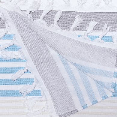 SUPERIOR Meera Stripe Fouta Beach Towel with Tassels