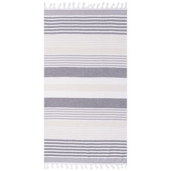 SUPERIOR Meera Stripe Fouta Beach Towel with Tassels