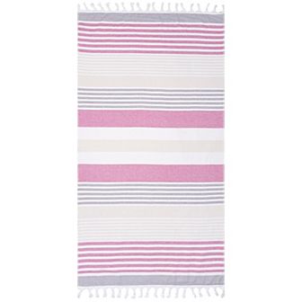 SUPERIOR Meera Stripe Fouta Beach Towel with Tassels