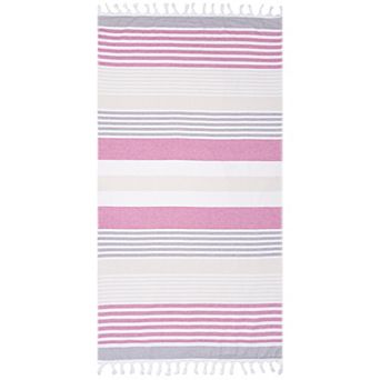SUPERIOR Meera Stripe Fouta Beach Towel with Tassels