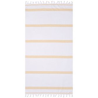 SUPERIOR Tropical Cabana Oversized Stripe Fouta Beach Towel with Tassels