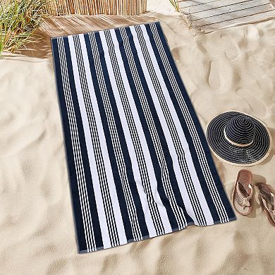 SUPERIOR Maui Striped Oversized Cotton Beach Towel