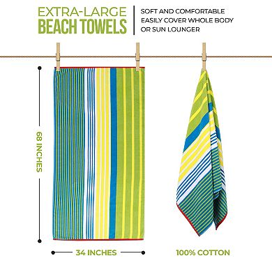 SUPERIOR Mira Striped Cotton Oversized Beach Towel