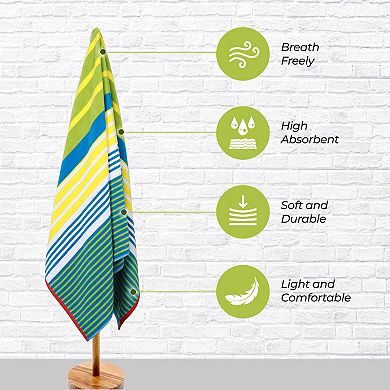 SUPERIOR Mira Striped Cotton Oversized Beach Towel