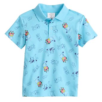 Baby & Toddler Boy Bluey Allover Short Sleeve Polo Top