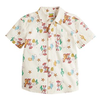 Baby & Toddler Boys Toy Story Woody's Roundup Button Front Tee