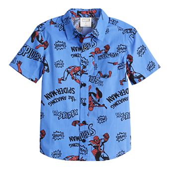 Boys 4-8 Jumping Beans® Spider-Man Woven AOP Shirt