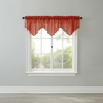 BrylaneHome BH Studio Sheer Voile Ascot Valance