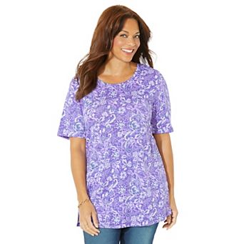 Catherines Women's Plus Size Easy Fit Short Sleeve Scoopneck Tunic