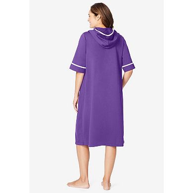 Dreams & Co. Plus Size Short French Terry Robe