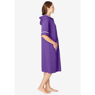 Dreams & Co. Plus Size Short French Terry Robe