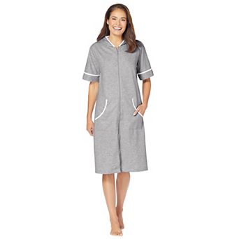 Dreams & Co. Plus Size Short French Terry Robe