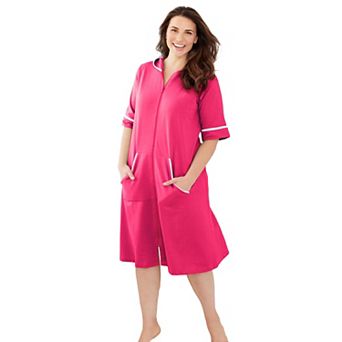 Dreams & Co. Plus Size Short French Terry Robe