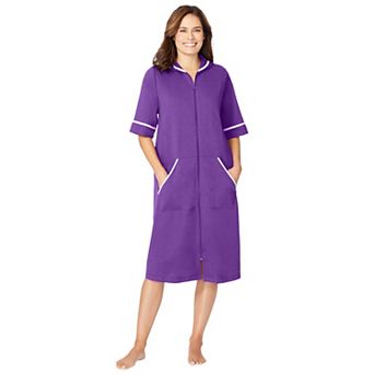 Dreams & Co. Plus Size Short French Terry Robe