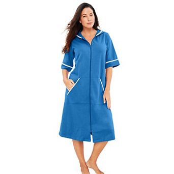 Dreams & Co. Plus Size Short French Terry Robe