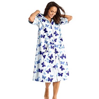 Dreams & Co. Plus Size Short French Terry Robe