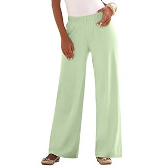 Roaman's Women's Plus Size Plus Size Pull-On Wide Leg Soft Knit Pant