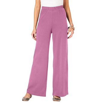 Roaman's Women's Plus Size Pull-On Wide Leg Soft Knit Pant