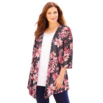 Catherines Women's Plus Size Harmony Knit Herringbone Cardigan