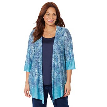 Catherines Women's Plus Size Harmony Knit Herringbone Cardigan