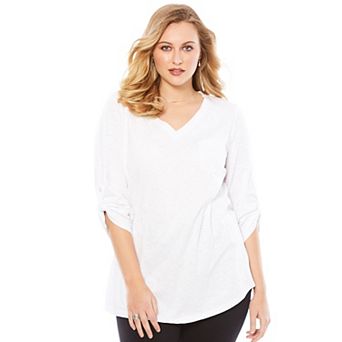 Roaman's Women's Plus Size Boyfriend Textured Tunic