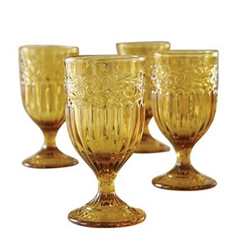 Brylanehome 4 pc Amber Goblets Set