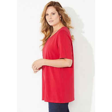 Catherines Women's Plus Size Suprema Ultra-Soft Scoopneck Tee