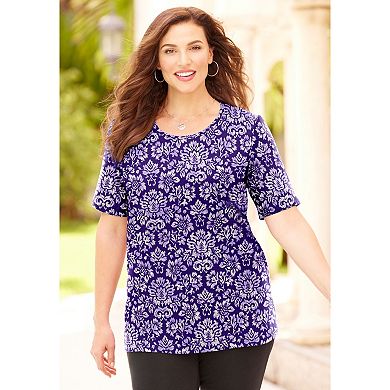 Catherines Women's Plus Size Suprema Ultra-Soft Scoopneck Tee